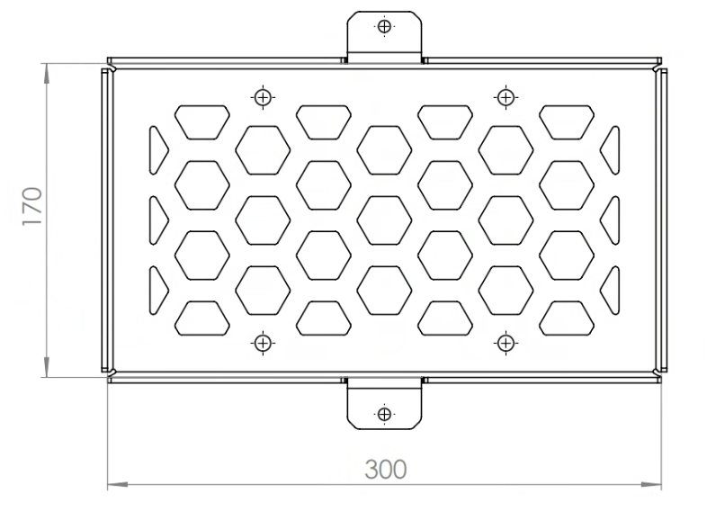 Aluminium Universal Battery Tray - Dimensions