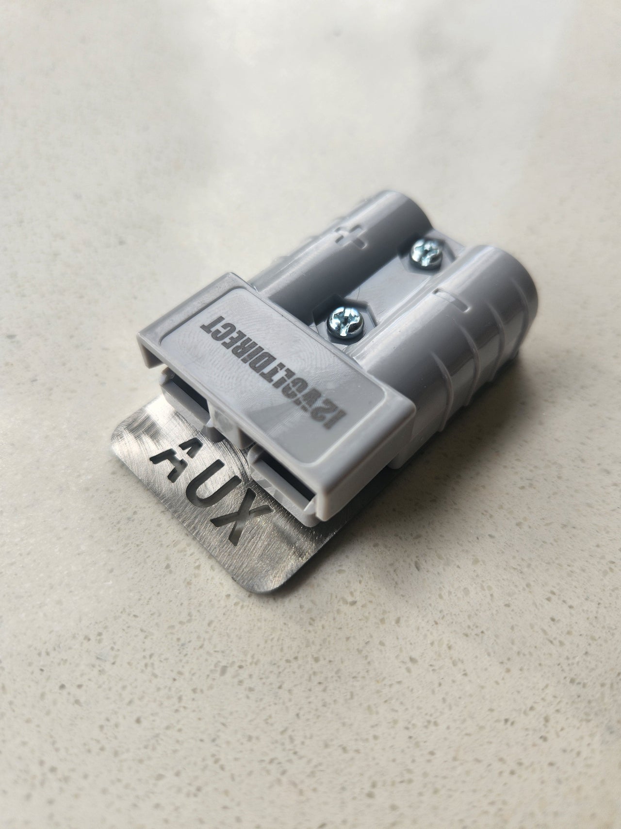 Anderson Plug Labels Stainless Steel - Auxiliary Variant