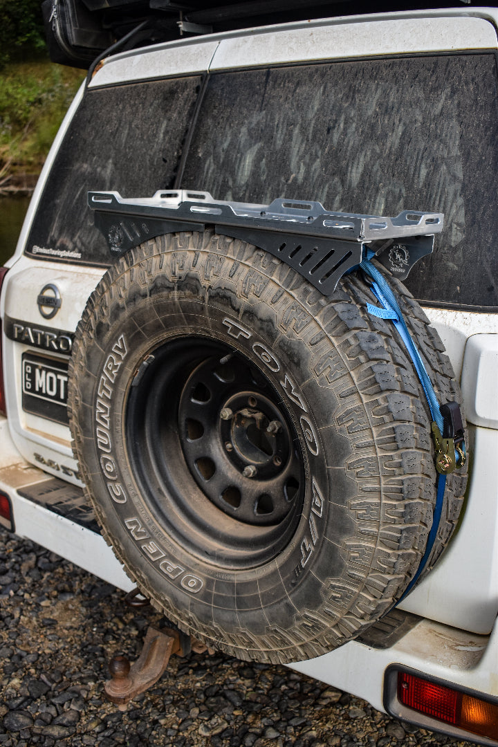 Spare Tyre Rack Platform on Vehicle Far View