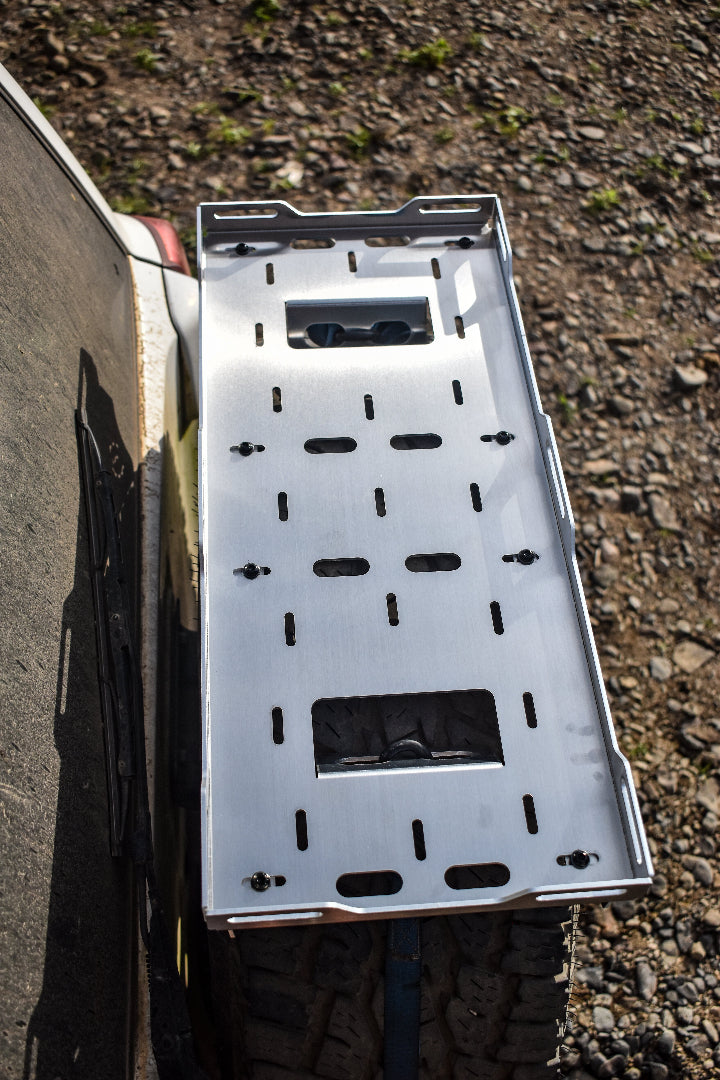 Spare Tyre Rack Platform on Vehicle Top View